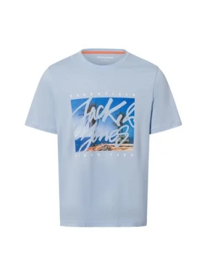 Jack & Jones Koszulka męska - JJColton Mężczyźni Bawełna niebieski nadruk,
