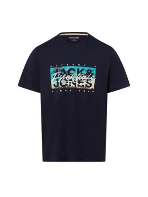 Jack & Jones Koszulka męska - JJColton Mężczyźni Bawełna niebieski nadruk,