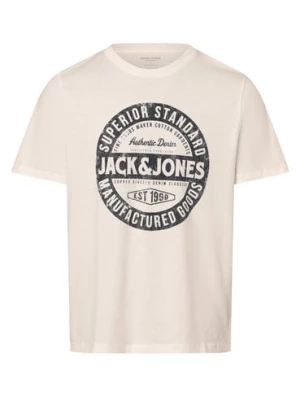 Jack & Jones Koszulka męska - JJEJeans Mężczyźni Bawełna szary nadruk,