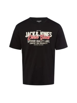 Jack & Jones Koszulka męska - JJELogo Mężczyźni Bawełna czarny nadruk,