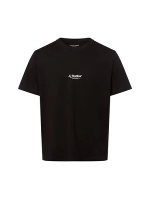 Jack & Jones Koszulka męska - JJEsoho Mężczyźni Bawełna czarny jednolity,