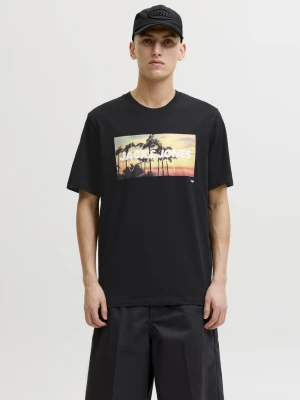 Jack & Jones Koszulka męska - JJIndiana Mężczyźni Bawełna (100%) czarny,