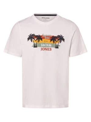 Jack & Jones Koszulka męska - JJSummer Mężczyźni Bawełna biały jednolity,