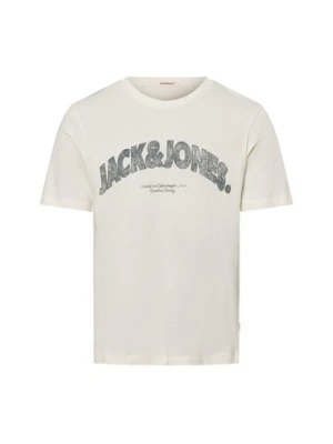 Jack & Jones Koszulka męska - Joralmeria Mężczyźni Bawełna biały nadruk,