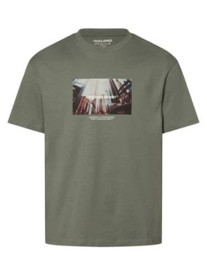 Jack & Jones Koszulka męska - JORVesterbro Mężczyźni Bawełna szary|zielony nadruk,