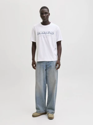 Jack & Jones Koszulka męska Mężczyźni Bawełna (100%) biały jednolity,