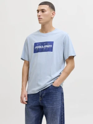 Jack & Jones Koszulka męska Mężczyźni Bawełna (100%) niebieski jednolity,