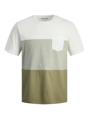 Jack & Jones Koszulka w kolorze biało-oliwkowym rozmiar: L