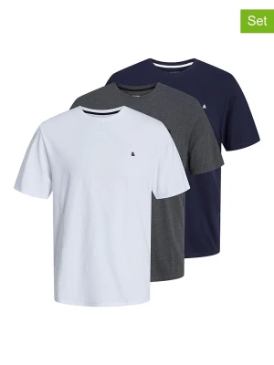 Jack & Jones Koszulki (3 szt.) w kolorze antracytowym, białym i granatowym rozmiar: XL