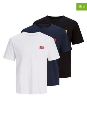 Jack & Jones Koszulki (3 szt.) w kolorze granatowym, białym i czarnym rozmiar: L