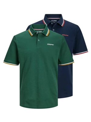 Jack & Jones Koszulki polo (2 szt.) w kolorze granatowym i zielonym rozmiar: M