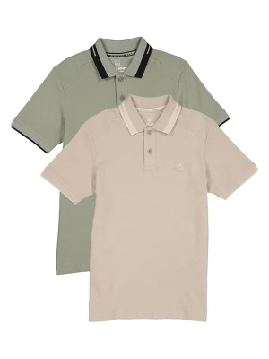 Jack & Jones Koszulki polo (2 szt.) w kolorze zielono-beżowym rozmiar: M