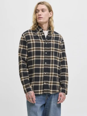 Jack & Jones Męska koszula casual - JJeClassic Mężczyźni Regular Fit Bawełna czarny|beżowy w kratkę,