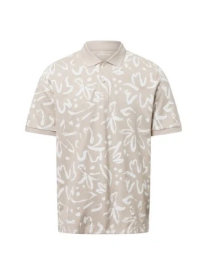 Jack & Jones Męska koszulka polo - JJJeff Mężczyźni Bawełna beżowy|biały wzorzysty,