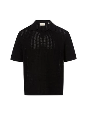 Jack & Jones Męska koszulka polo - JORnantucket Mężczyźni Bawełna (100%) czarny jednolity,