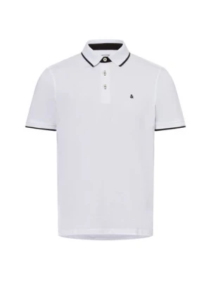 Jack & Jones Męska koszulka polo Mężczyźni Bawełna biały jednolity,