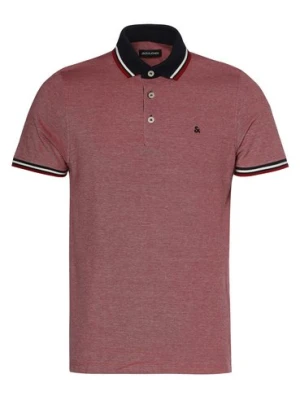 Jack & Jones Męska koszulka polo Mężczyźni Bawełna czerwony,