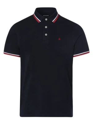 Jack & Jones Męska koszulka polo Mężczyźni Bawełna niebieski,