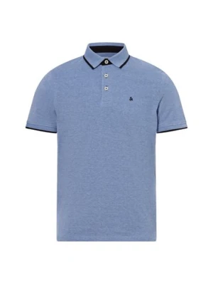 Jack & Jones Męska koszulka polo Mężczyźni Bawełna niebieski jednolity,