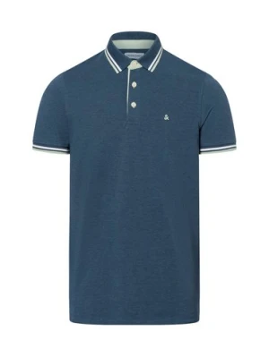 Jack & Jones Męska koszulka polo Mężczyźni Bawełna niebieski jednolity,