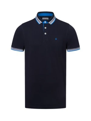 Jack & Jones Męska koszulka polo Mężczyźni Bawełna niebieski jednolity,