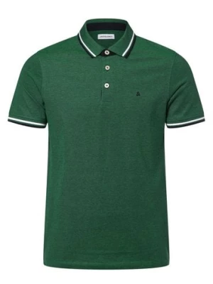 Jack & Jones Męska koszulka polo Mężczyźni Bawełna zielony wypukły wzór tkaniny,
