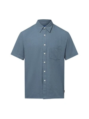 Jack & Jones Męska koszulka rekreacyjna z krótkim rękawem - Joralmeria Mężczyźni Regular Fit Bawełna niebieski jednolity,