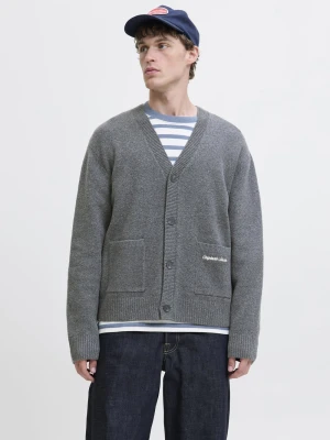 Jack & Jones Męski kardigan Mężczyźni Sztuczne włókno szary jednolity,
