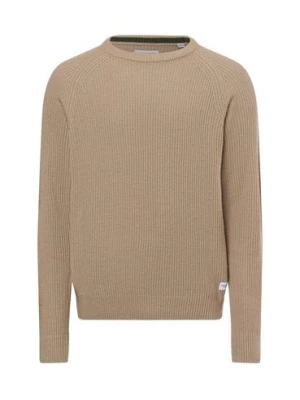 Jack & Jones Męski sweter Mężczyźni Bawełna beżowy jednolity,