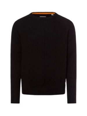 Jack & Jones Męski sweter Mężczyźni Bawełna czarny jednolity,