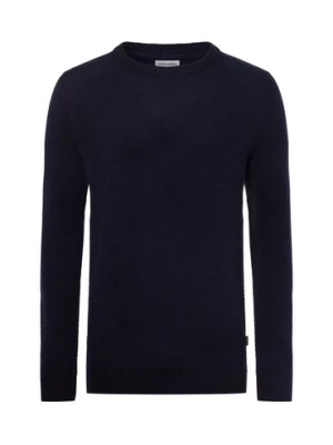 Jack & Jones Męski sweter z dzianiny - JJEGlobe Mężczyźni Bawełna niebieski jednolity,