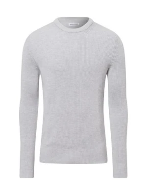 Jack & Jones Męski sweter z dzianiny Mężczyźni szary jednolity,
