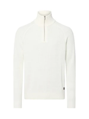 Jack & Jones Męski sweter z dzianiny Mężczyźni Sztuczne włókno biały jednolity,