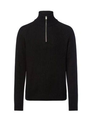 Jack & Jones Męski sweter z dzianiny Mężczyźni Sztuczne włókno czarny jednolity,