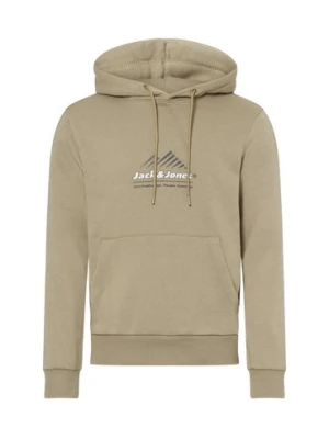 Jack & Jones Męski sweter z kapturem Jcolima Mężczyźni Bawełna zielony jednolity,