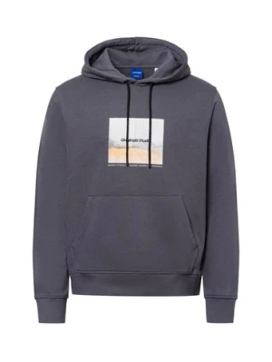 Jack & Jones Męski sweter z kapturem - Jorvesterbrew Newton Mężczyźni szary jednolity,