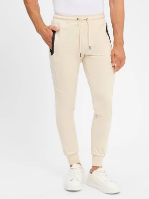Jack & Jones Męskie spodnie do biegania - JPSTWill Mężczyźni Sztuczne włókno beżowy jednolity,
