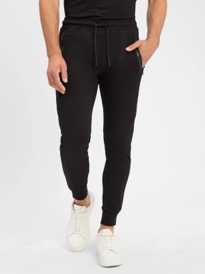 Jack & Jones Męskie spodnie do biegania - JPSTWill Mężczyźni Sztuczne włókno czarny jednolity,