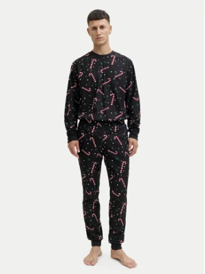 Jack & Jones Piżama Tristan 12285375 Czarny Loose Fit