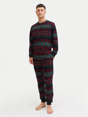Jack & Jones Piżama Tristan 12285375 Czarny Loose Fit