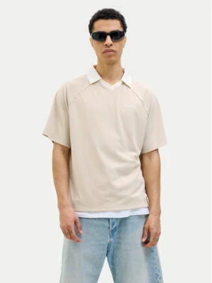 Jack&Jones Polo Lido 12276758 Beżowy Loose Fit