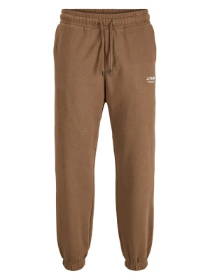 Jack & Jones Spodnie dresowe "Jpdtkane" w kolorze jasnobrązowym rozmiar: S