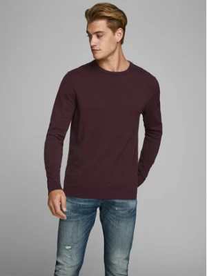 Jack&Jones Sweter 12137190 Bordowy Regular Fit