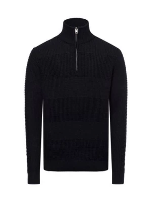 Jack & Jones Sweter - JJHugo Mężczyźni Sztuczne włókno niebieski wypukły wzór tkaniny,