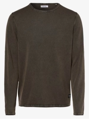 Jack & Jones Sweter męski Mężczyźni Bawełna zielony jednolity,