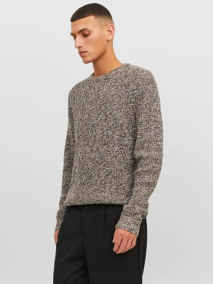 Jack & Jones Sweter "William" w kolorze brązowo-czarno-białym rozmiar: M