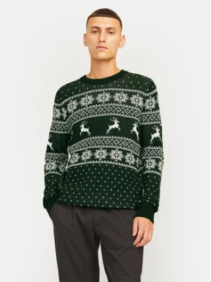 Zdjęcie produktu Jack&Jones Sweter Xmas Gabriel 12266118 Zielony Regular Fit