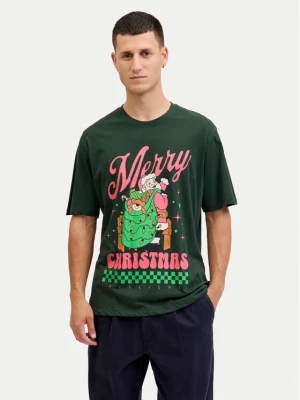 Jack & Jones T-Shirt Holiday Cartoon 12287550 Zielony Relaxed Fit