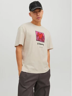 Jack&Jones T-Shirt Keith Haring 12230685 Beżowy Relaxed Fit