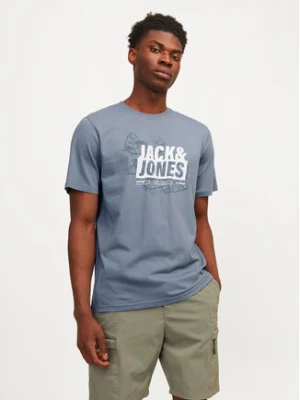 Jack&Jones T-Shirt Map 12257908 Niebieski Regular Fit